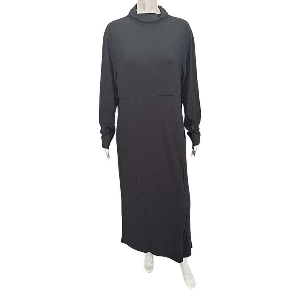 Women with Control Dress Tall X-Large Size Black Mock Neck Dress Tummy Control